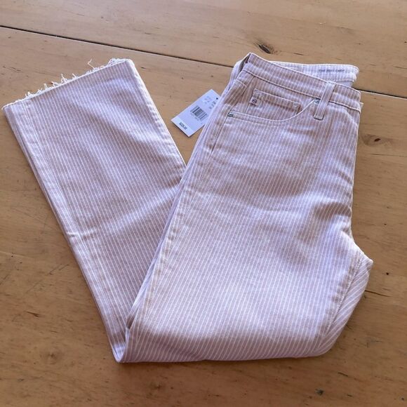 AG Jodi Pinstripe Twiggy High Waist Crop Flare Jeans Sz 26 - Picture 4 of 13
